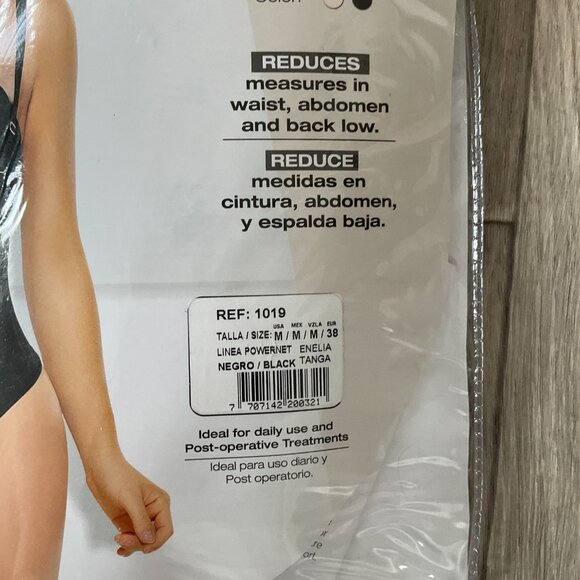 Ann Chery 1019 Powernet Bodysuit Body Shaper Enelia Thong Sz 38 Black Shapewear - Picture 3 of 6